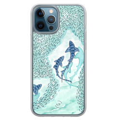 Leuke Telefoonhoesjes iPhone 12 (Pro) hybride hoesje - Baby shark