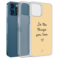 Leuke Telefoonhoesjes iPhone 12 (Pro) hybride hoesje - Do the things you love