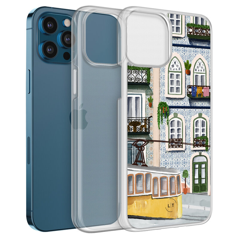 Leuke Telefoonhoesjes iPhone 12 (Pro) hybride hoesje - Lissabon
