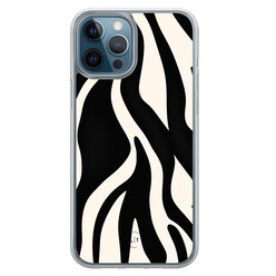 Leuke Telefoonhoesjes iPhone 12 (Pro) hybride hoesje - Zebra