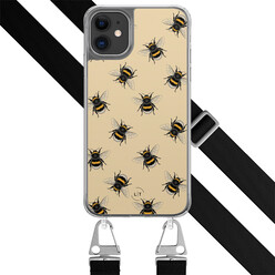 Leuke Telefoonhoesjes iPhone 11 hoesje met zwart koord - Bee happy