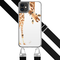 Leuke Telefoonhoesjes iPhone 11 hoesje met zwart koord - Giraffe