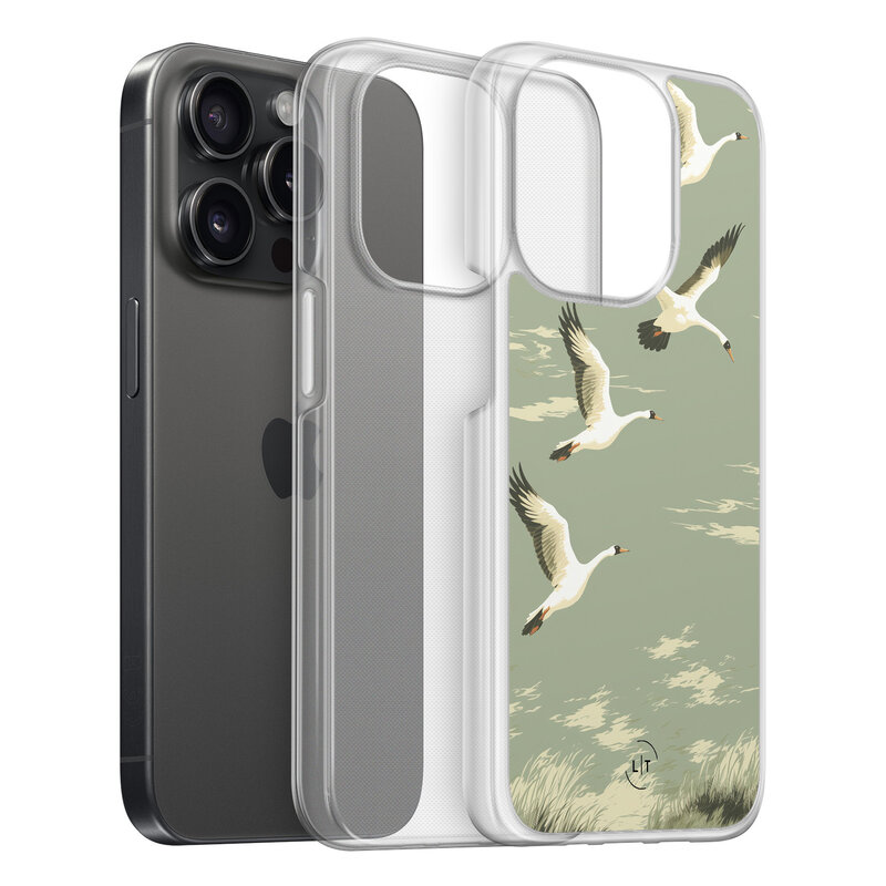 Leuke Telefoonhoesjes iPhone 15 Pro hybride hoesje - Vogels
