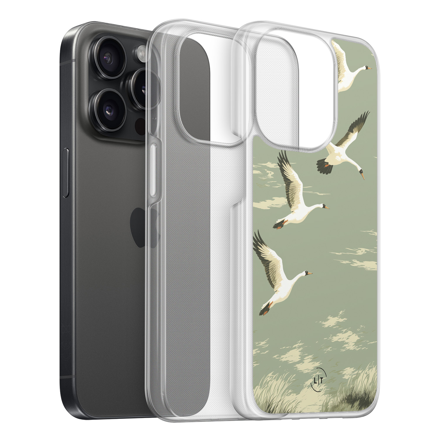 Leuke Telefoonhoesjes iPhone 15 Pro hybride hoesje - Vogels