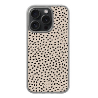 Leuke Telefoonhoesjes iPhone 15 Pro hybride hoesje - Almond dots