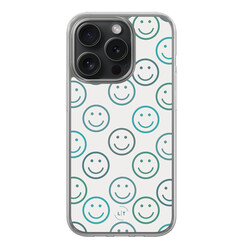 Leuke Telefoonhoesjes iPhone 15 Pro hybride hoesje - Happy smileys