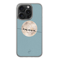 Leuke Telefoonhoesjes iPhone 15 Pro hybride hoesje - Moon birds