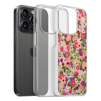 Leuke Telefoonhoesjes iPhone 15 Pro hybride hoesje - Floral garden