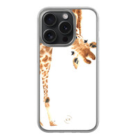 Leuke Telefoonhoesjes iPhone 15 Pro hybride hoesje - Giraffe