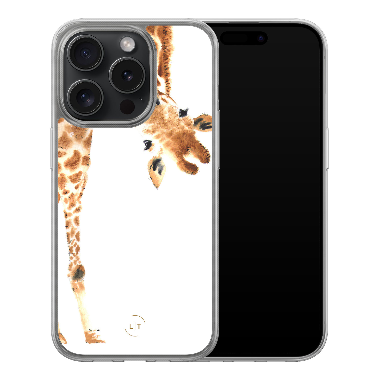 Leuke Telefoonhoesjes iPhone 15 Pro hybride hoesje - Giraffe