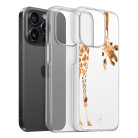 Leuke Telefoonhoesjes iPhone 15 Pro hybride hoesje - Giraffe