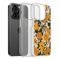Leuke Telefoonhoesjes iPhone 15 Pro hybride hoesje - Retro flowers