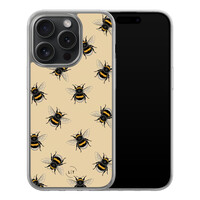 Leuke Telefoonhoesjes iPhone 15 Pro hybride hoesje - Bee happy