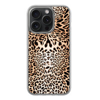Leuke Telefoonhoesjes iPhone 15 Pro hybride hoesje - Luipaardprint