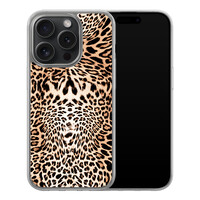 Leuke Telefoonhoesjes iPhone 15 Pro hybride hoesje - Luipaardprint