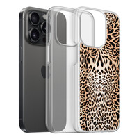 Leuke Telefoonhoesjes iPhone 15 Pro hybride hoesje - Luipaardprint