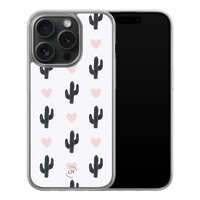 Leuke Telefoonhoesjes iPhone 15 Pro hybride hoesje - Cactus love