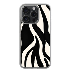 Leuke Telefoonhoesjes iPhone 15 Pro hybride hoesje - Zebra