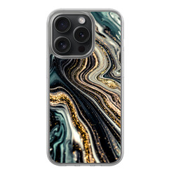 Leuke Telefoonhoesjes iPhone 15 Pro hybride hoesje - Marmer swirl