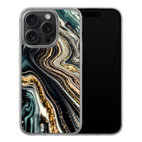 Leuke Telefoonhoesjes iPhone 15 Pro hybride hoesje - Marmer swirl