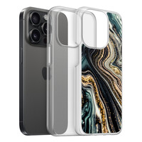 Leuke Telefoonhoesjes iPhone 15 Pro hybride hoesje - Marmer swirl