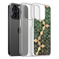 Leuke Telefoonhoesjes iPhone 15 Pro hybride hoesje - Kubus groen