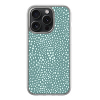 Leuke Telefoonhoesjes iPhone 15 Pro hybride hoesje - Blue dots