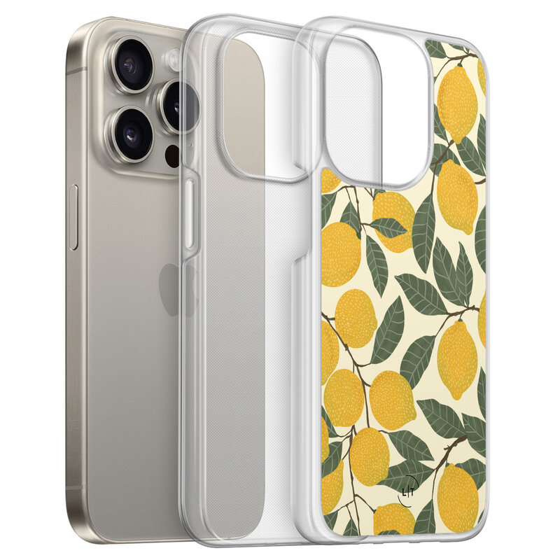 Leuke Telefoonhoesjes iPhone 15 Pro Max hybride hoesje - Citroenen
