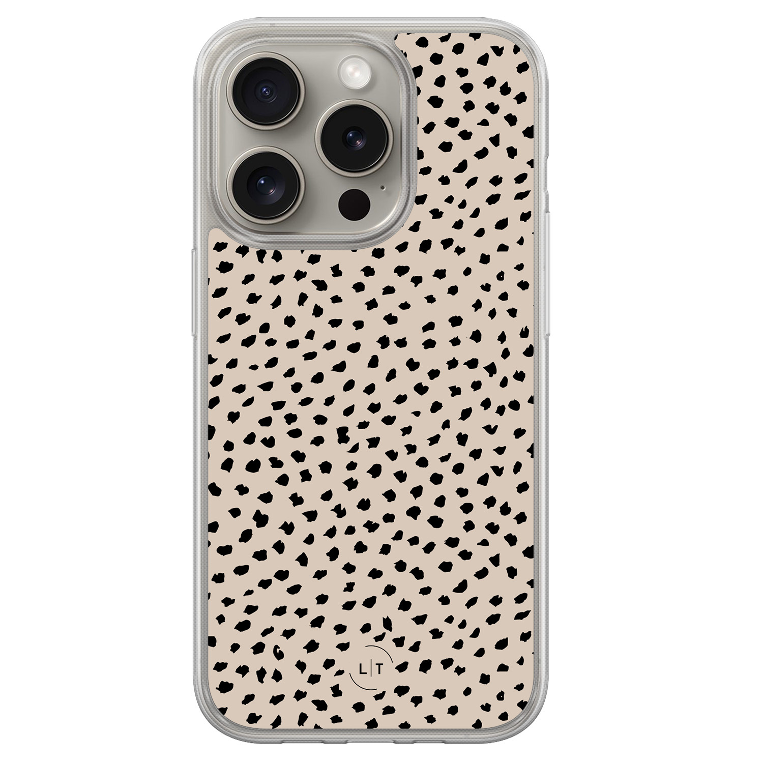 Leuke Telefoonhoesjes iPhone 15 Pro Max hybride hoesje - Almond dots