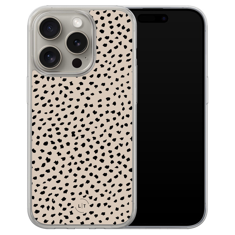 Leuke Telefoonhoesjes iPhone 15 Pro Max hybride hoesje - Almond dots