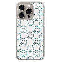 Leuke Telefoonhoesjes iPhone 15 Pro Max hybride hoesje - Happy smileys