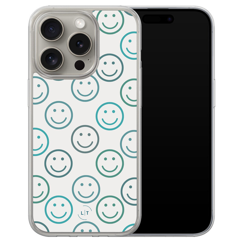 Leuke Telefoonhoesjes iPhone 15 Pro Max hybride hoesje - Happy smileys