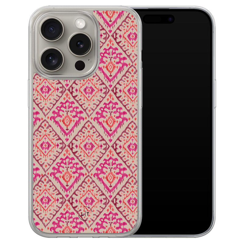Leuke Telefoonhoesjes iPhone 15 Pro Max hybride hoesje - Ibiza art deco