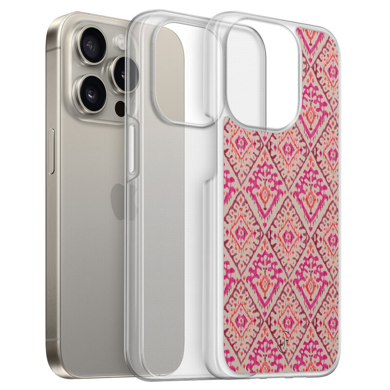 Leuke Telefoonhoesjes iPhone 15 Pro Max hybride hoesje - Ibiza art deco