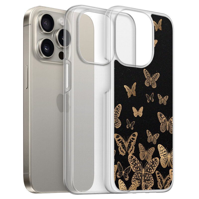 Leuke Telefoonhoesjes iPhone 15 Pro Max hybride hoesje - Vlinders