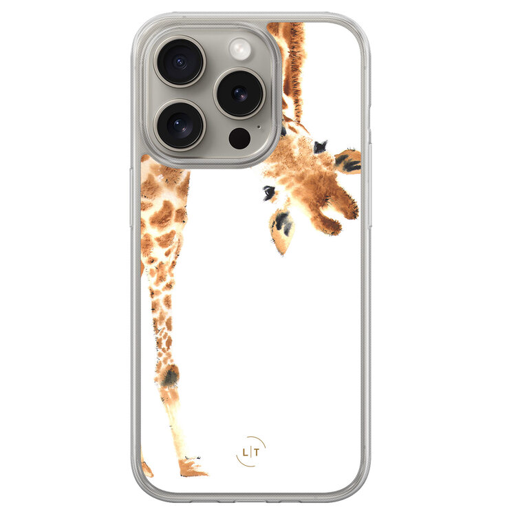 Leuke Telefoonhoesjes iPhone 15 Pro Max hybride hoesje - Giraffe
