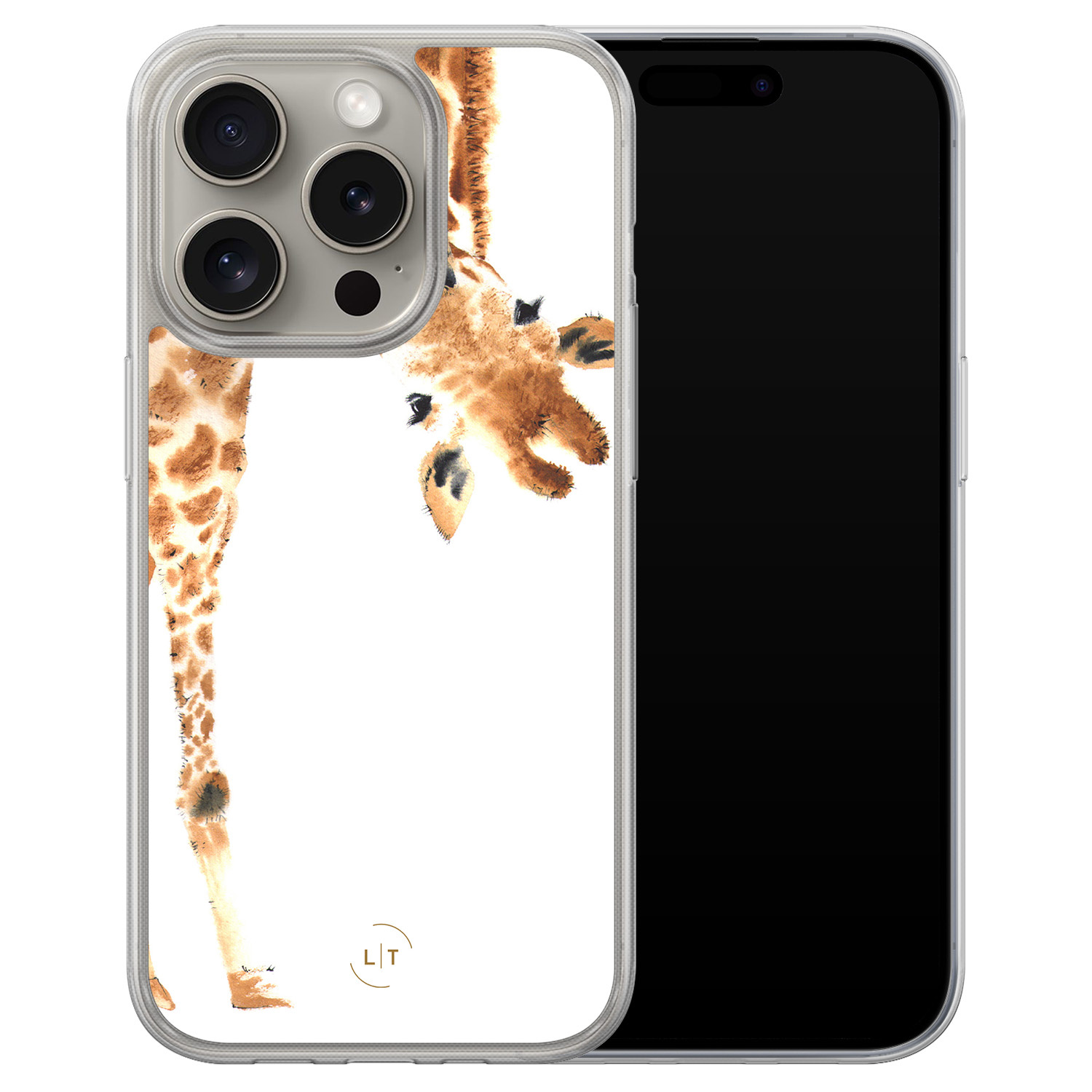Leuke Telefoonhoesjes iPhone 15 Pro Max hybride hoesje - Giraffe
