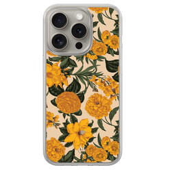 Leuke Telefoonhoesjes iPhone 15 Pro Max hybride hoesje - Retro flowers