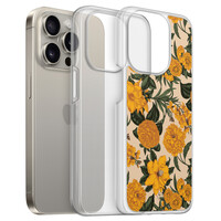 Leuke Telefoonhoesjes iPhone 15 Pro Max hybride hoesje - Retro flowers