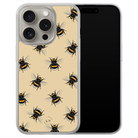 Leuke Telefoonhoesjes iPhone 15 Pro Max hybride hoesje - Bee happy