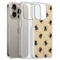 Leuke Telefoonhoesjes iPhone 15 Pro Max hybride hoesje - Bee happy