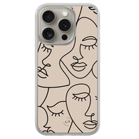 Leuke Telefoonhoesjes iPhone 15 Pro Max hybride hoesje - Abstract faces