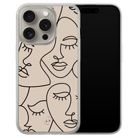 Leuke Telefoonhoesjes iPhone 15 Pro Max hybride hoesje - Abstract faces