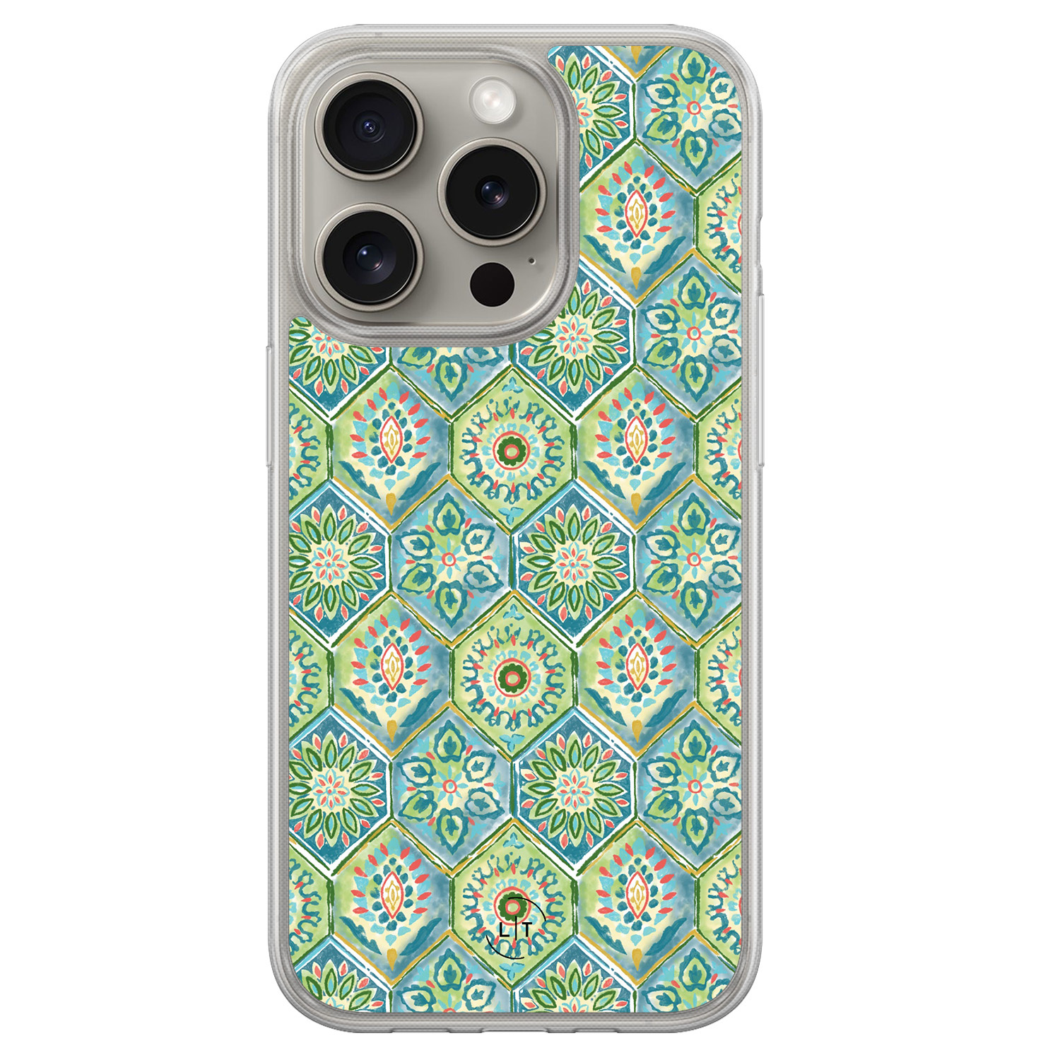 Leuke Telefoonhoesjes iPhone 15 Pro Max hybride hoesje - Bohemian vibes