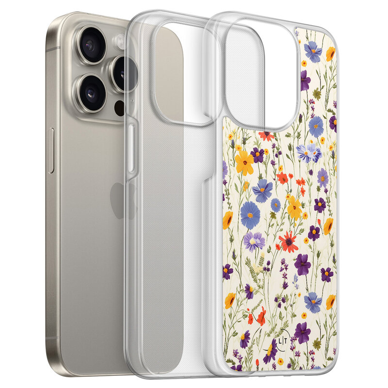 Leuke Telefoonhoesjes iPhone 15 Pro Max hybride hoesje - Wildflowers