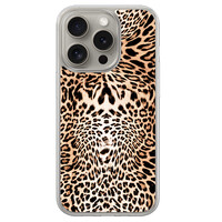 Leuke Telefoonhoesjes iPhone 15 Pro Max hybride hoesje - Luipaardprint