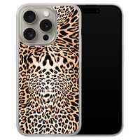Leuke Telefoonhoesjes iPhone 15 Pro Max hybride hoesje - Luipaardprint
