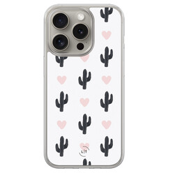 Leuke Telefoonhoesjes iPhone 15 Pro Max hybride hoesje - Cactus love