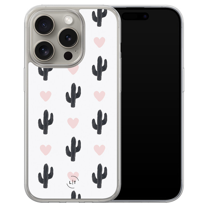 Leuke Telefoonhoesjes iPhone 15 Pro Max hybride hoesje - Cactus love