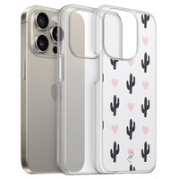 Leuke Telefoonhoesjes iPhone 15 Pro Max hybride hoesje - Cactus love